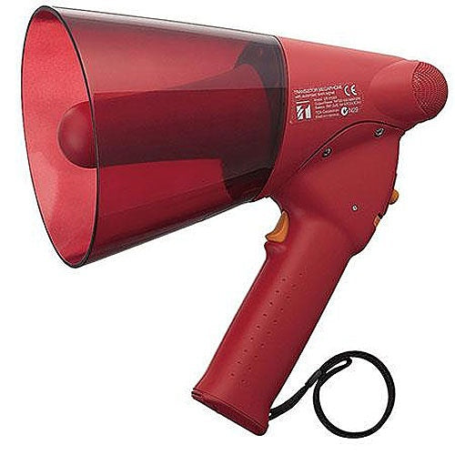 TOA ER-1206S Splash-proof Hand Grip Type Megaphone with Siren, 450-6000Hz Frequency Response, 6W Output, Red Image of 65-ER1206S
