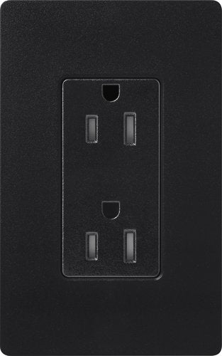 Lutron SCRS-15-TR-MN Claro 15A Tamper-Resistant Duplex Receptacle, Decorator-Style Outlet, Satin Finish, Midnight