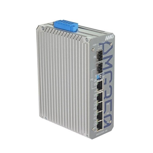 AMG Systems AMG350-4GBT-1C-1S-P240 AMG350 Series Industrial 6-Port Unmanaged PoE Switch, 4 x 10/100/1000Base-T(x) RJ45 Ports, 1 x 10/100/1000Base-T(x) RJ45 or 100/1000Base-Fx SFP Combo Port