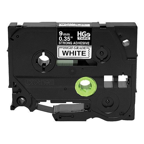 Brother HGES2215PK Extra-Strength Label Tape, 9mm (0.35") Width, Black on White, Laminated Industrial Adhesive, 26.2' (8 m) Roll