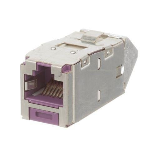 Panduit CJSUD688TGVLY Mini-Com CAT6 Shielded RJ45 Up / Down 45° Angled TG Jack Module, Violet