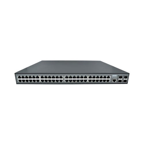 AMG Systems AMG510-48GAT-4XS-P860 Commercial 52-Port Managed Switch, 48x10/100/1000Base-T(x) RJ45 Ports, 4x100M/1/2.5/10G Base-FX SFP+ Ports, 1U, 19\\" Rack Mount