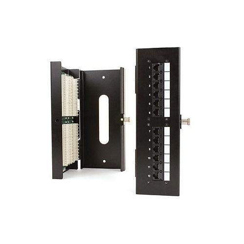 OCC PP1288/110A5E-R 12-Port Wall Mount Patch Panel, 568A/B Wired