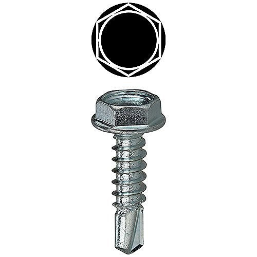 Dottie TEKHW1012 #10 1/2\\" Hex Washer Head Self Drilling Screw, 100-Pack