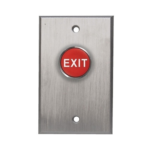 Camden CM-8020RE Request to Exit Button, Single Gang, Cast Aluminum Faceplate, SPDT, Vandal Resistant, Red