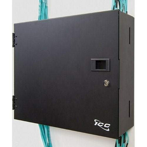 ICC ICFODE41WM Mounting Box for Fiber Optic Cassette, Adapter Panel Black Powder Coat