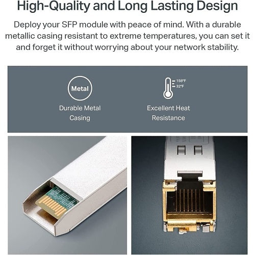 TP-Link TL-SM5310-T 10G BASE-T RJ45 SFP+ Module, Fully Metallic Enclosure