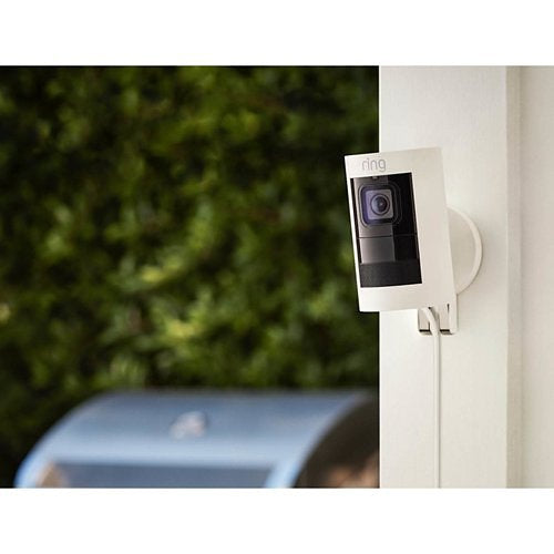 Ring 1080HD Stick up Plug-In Camera with Way Talk, Indoor / Outdoor, White (B07RM61WQ7)