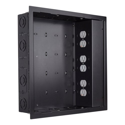 Chief PAC526FBP6 Mounting Box for Wall Mounting System, TAA Compliant, Black