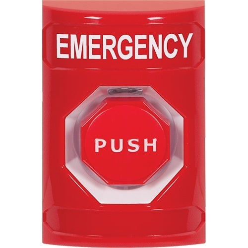 STI SS2002EM-EN Stopper Station Push Button, No Cover, Key-to-Reset Illuminated, \'EMERGENCY\' Label, Red