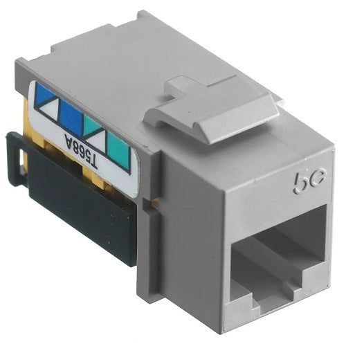 Hubbell NSJ5EGY24 CAT5e Keystone Jack 8POS UNI A/B, Gray, 24-Pack