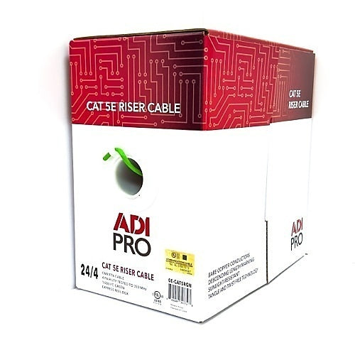 ADI PRO 0E-CAT5RGN CAT5e Riser Cable, 24/4 Solid BC, U, UTP, CMR/FT4, Sunlight Resistant, 1000\' (304.8m) Express Box, Green