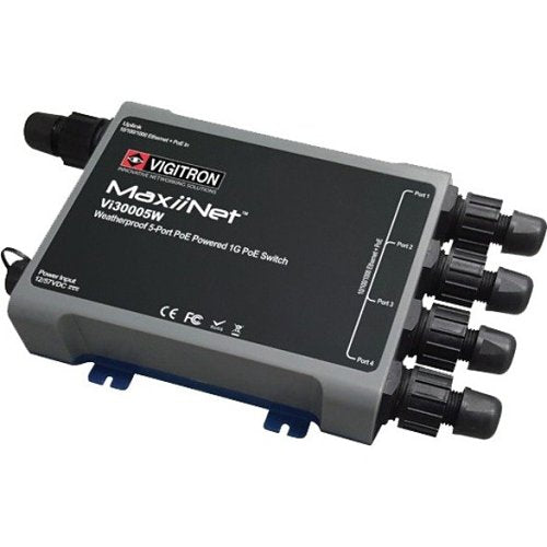 Vigitron Vi30005W MaxiiNet 5-Ports 1G PoE Powered Switch, 1000Mbps, IP67