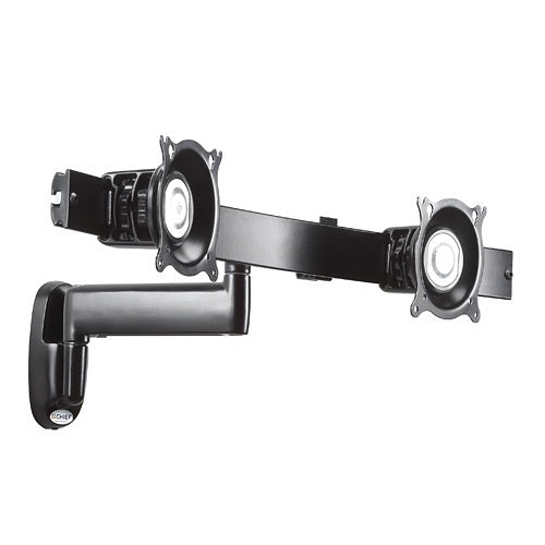 Chief KWS220B Single Horizontal Monitor Arm, Wall Mount, Articulating, Ergonomic Adjustment, Black