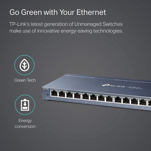 TP-Link TL-SG116 16-Port Gigabit Desktop Switch, 10/100/1000Mbps