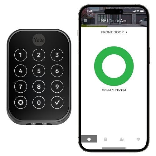 Yale YRD654-CB1-BSP Pro 2 Key-Free Touchscreen with Wi-Fi + Connect Bridge, Black Suede