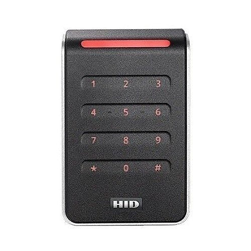 HID 40KNKS-00-00026M Signo 40K Pigtail Keypad Reader with Standard Profile, Black Bezel/ Silver Trim Baseplate