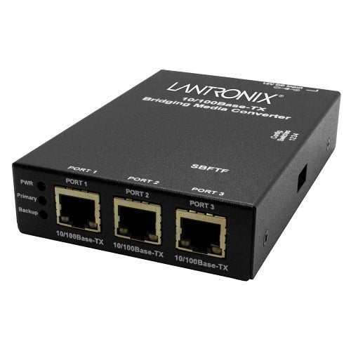 Lantronix SBFTF1010-130-UK Stand-Alone Fault-Tolerant Redundant Link Protector 10/100Base-TX, 10/100Base-TX Link Protector Transceiver (3) 10/100Base-TX (RJ-45)