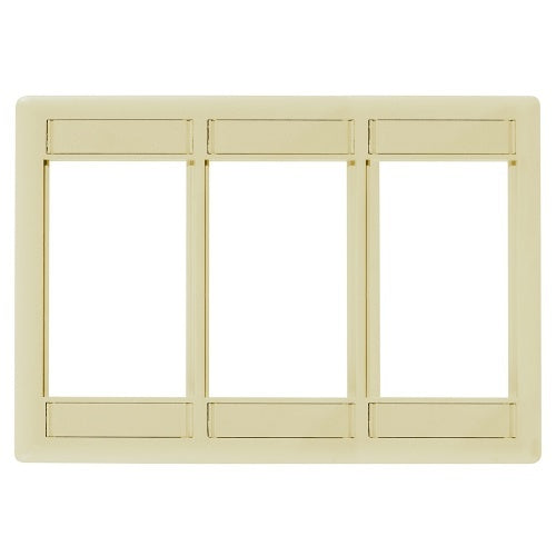 Hubbell IMF3EI iSTATION 3-Gang Front Loading Module Frame, 3-Unit, Electrical Ivory