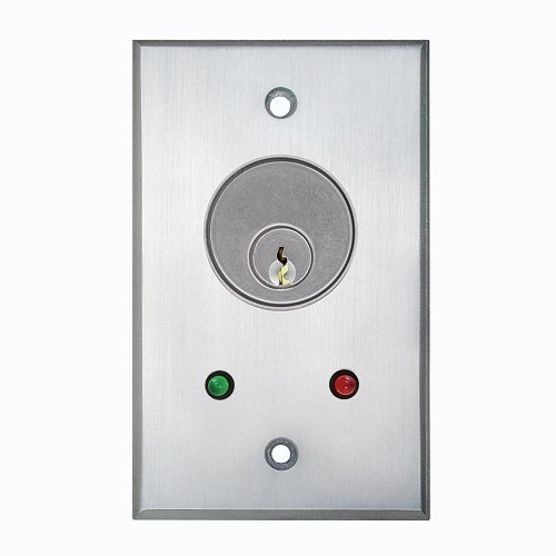 Camden CM-1150-72122-60KA Key Switch SPDT Momemtary, 12V LEDs Mounted on Faceplate, Red and Green