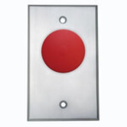 Camden CM-4020R Pushbutton, Spring Return, 1-5/8\\", Aluminum Faceplate, Red Button