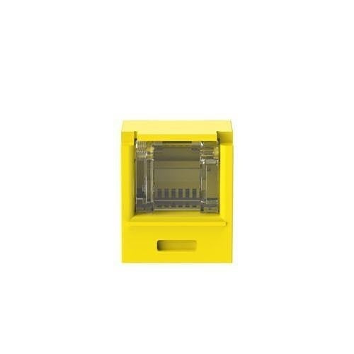 Panduit CJH6X88TGYL CAT6A Spring Shuttered Keystone Jack, TG Style, Yellow