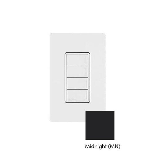 Lutron RRST-HN4B-MN RadioRA 3 Sunnata RF 4-Button Hybrid Keypad, Neutral Required, Satin Midnight