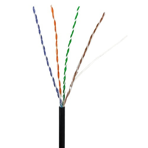 ADI PRO 0E-CAT5DB1BK CAT5e 24/4 Solid BC Outdoor Direct Burial Cable, Unshielded, UTP, 1000\' Wood Reel, Black