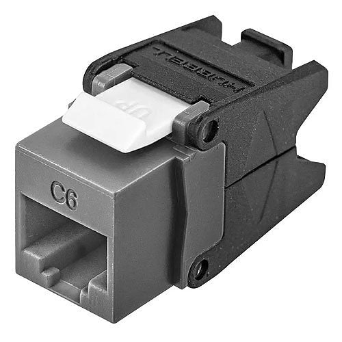 Hubbell HJU6GY24 CAT6 Jack with Cobra-Lock Termination, 24-Pack, Gray Image of 40-HJU6GY24