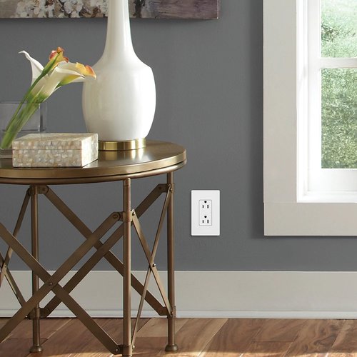 Lutron SCR-20-TP Claro 20A Duplex Receptacle, Decorator-Style Outlet, Satin Finish, Taupe