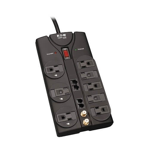 Tripp Lite TLP810NET Protect It! 8-Outlet Surge Protector, 10\' Cord, 3240 Joules, Modem/Coax/Ethernet Protection, RJ45