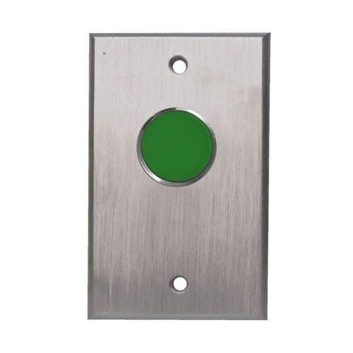 Camden CM-7020G Spring Return Single Gang Faceplate, N/O and N/C, Momentary, Green Button