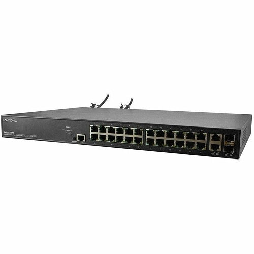 Lantronix SM24TBT2DPB-OZ Managed POE++ Network Switch with 24-Port, Supporting 10/100/1000BASE-T