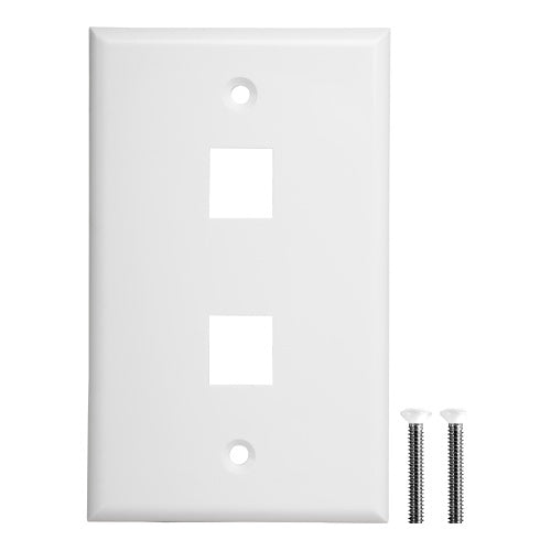 Jonard Tools K-W2/10 Single Gang Keystone 2-Port Wall Plate, 10-Pack