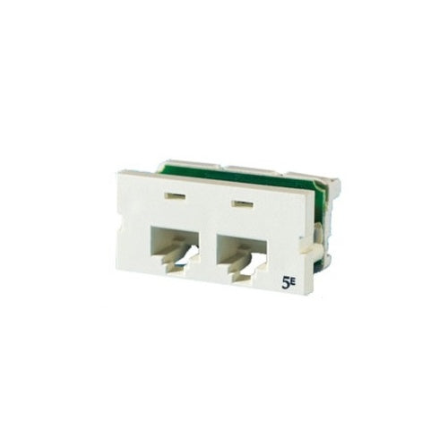Ortronics S225E00-88 Series II, Two-Port Clarity 5E,T568A/B, 180 Degree, Cloud White