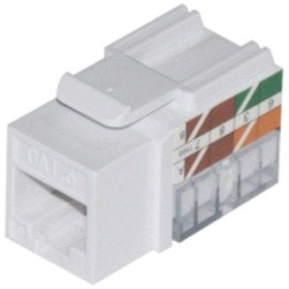 W Box 0E-C6KEYWH10 CAT6 RJ45 Keystone Vertical 8P8C, White, 10-Pack Image of 0E-C6KEYWH10