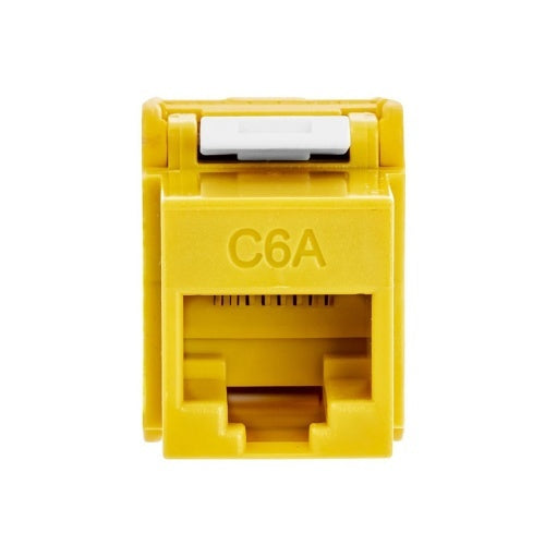 Hubbell NSJU6AY Keystone Jack, CAT6A 8-Position Universal, Yellow