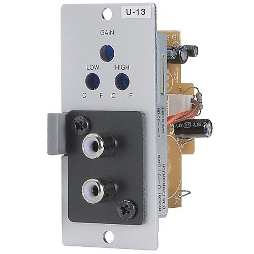 TOA U-13RD00 Series Unbalanced Line Input with High/Low Cut Filters and Mute-Receive with RCA Jack Connector