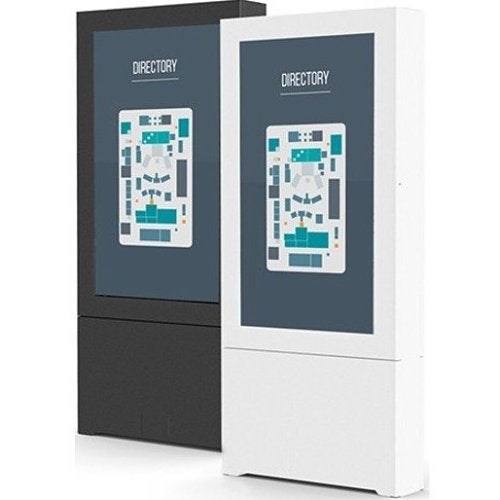 Chief LF55UBP-B2B Impact Floor Mounted Back-to-Back Kiosk, Portrait 55\\", Black