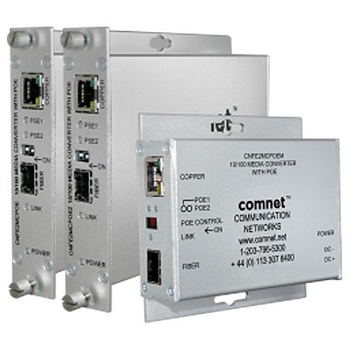 ComNet CNFE2MCPOE 2-Port Ethernet Media Converter with PoE, 10/100Mbps