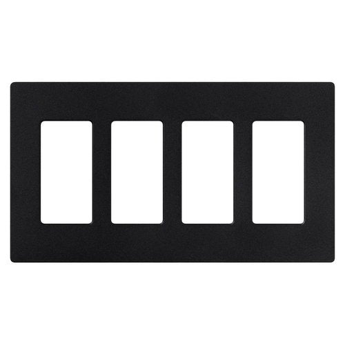 Lutron SC-4-MN Claro 4 Gang Wall Plate for Decorator-Style Dimmers, Switches, and Outlets, Satin Finish, Midnight