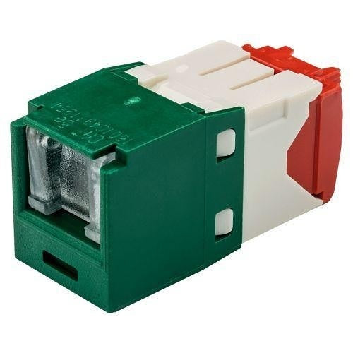 Panduit CJH5E88TGGR Mini-Com CAT5e UTP RJ45 Spring-Shuttered TG Jack Module, Green