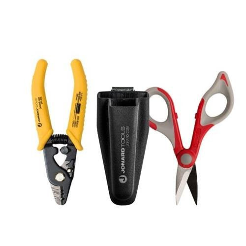 Jonard Tools Fiber Stripper & Kevlar Shears Kit, Molded Pouch Image of J0-TK350