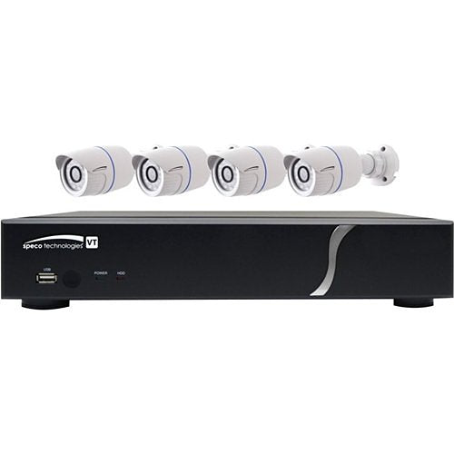 Speco 4 Channel HD-TVI 1080p DVR, 1TB 4 HD-TVI 1080p Outdoor IR Bullet Cameras Image of SO-ZIPT4B1
