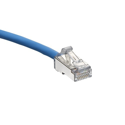 Leviton H6A10-01L CAT6(a) 28/8 Stranded High-Flex U/FTP Patch Cable, CMR, 1\' (0.30m), Blue