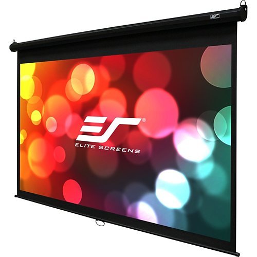 Elite Screens M120H Manual Series 120\\" Pull-Down Projection Screen for Wall or Ceiling, MaxWhite 2, 16:9