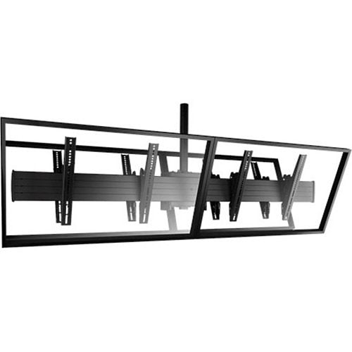 Chief LCB2X1U Fusion Large Back-to-Back Ceiling-Mounted 2x1 Menu Board for 40-55\\" Flat Panel TVs, TAA Compliant, Black