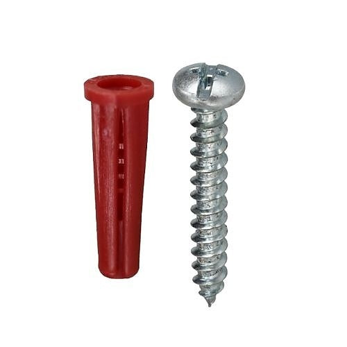 Dottie RD3 #8 Red Conical Anchor Kit with Pan Head Combo Drive Screws