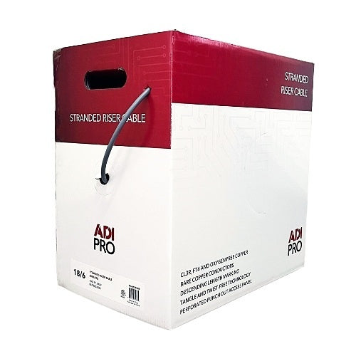 ADI PRO RN-80SR109 18/6 Stranded Riser Shielded Cable, CL3P, 1000\' Express Box, Grey