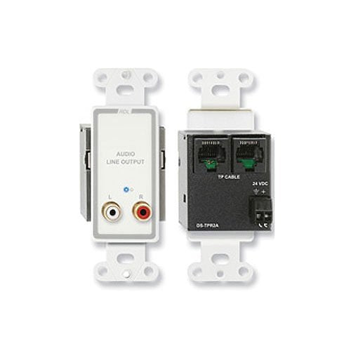 RDL D-TPR2A Active Two-Pair Receiver, Twisted Pair Format-A, Stereo RCA Jack Outputs, White